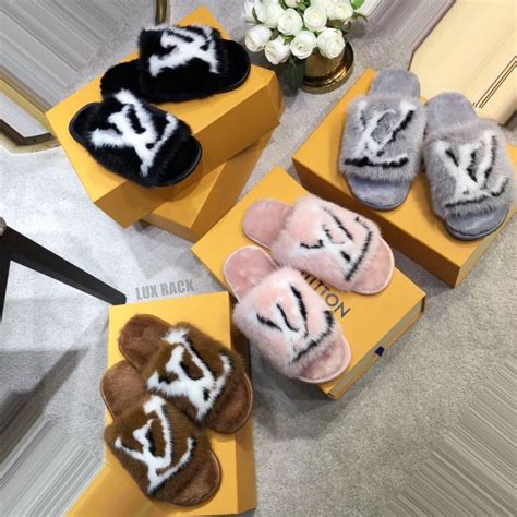 lv furry slippers|lv slippers women.